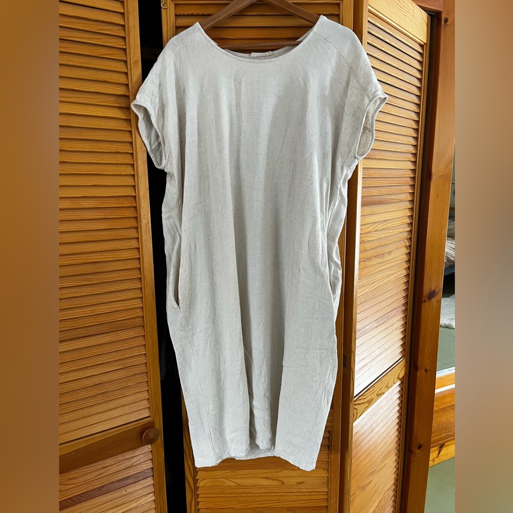 Linen blend long dress/tunic